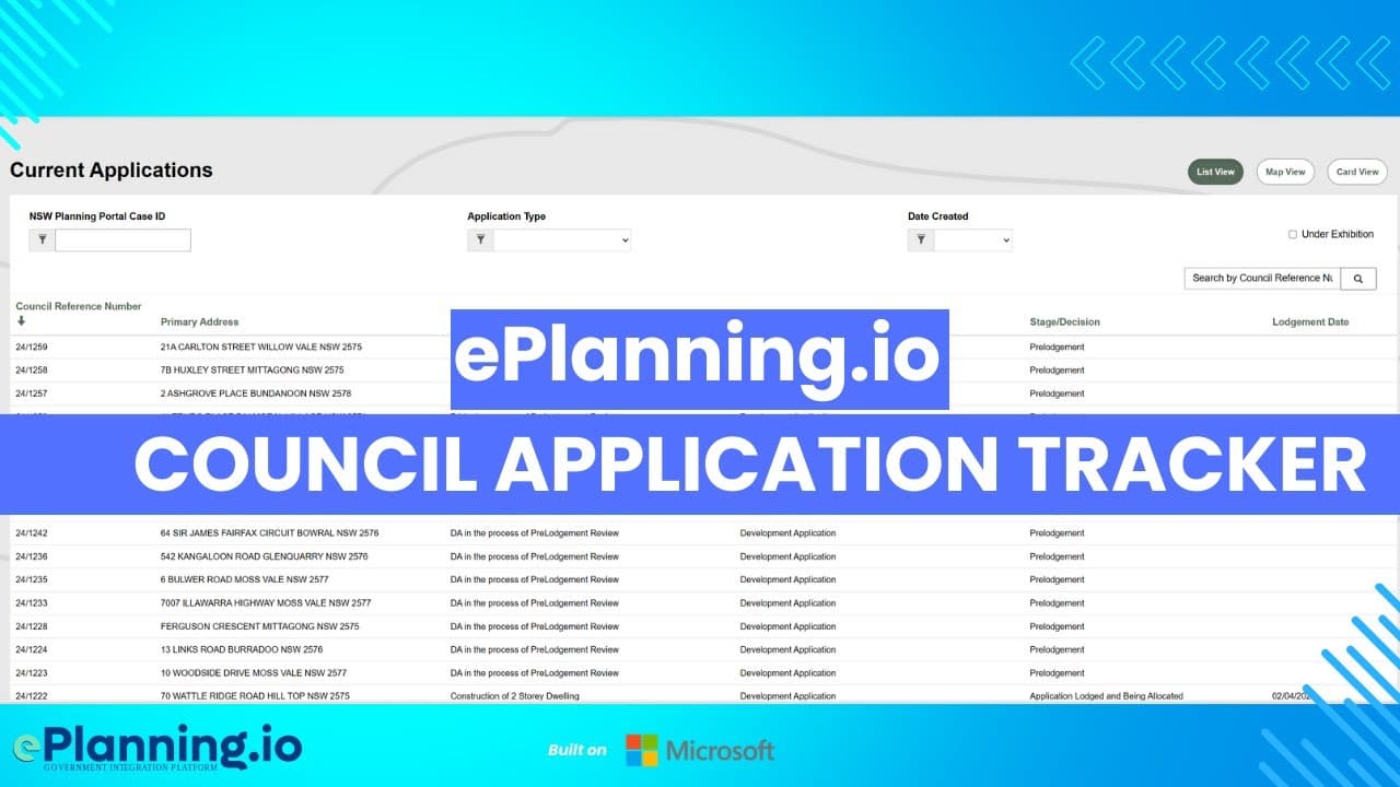 Accelerate Tech ePlanning.io Application Tracker - Built on the Microsoft Power Platform